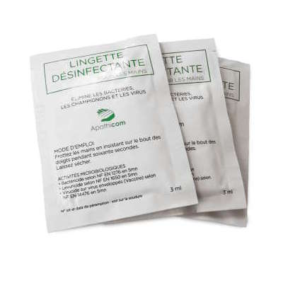 Lingettes désinfectantes pour les mains - carton de 1000