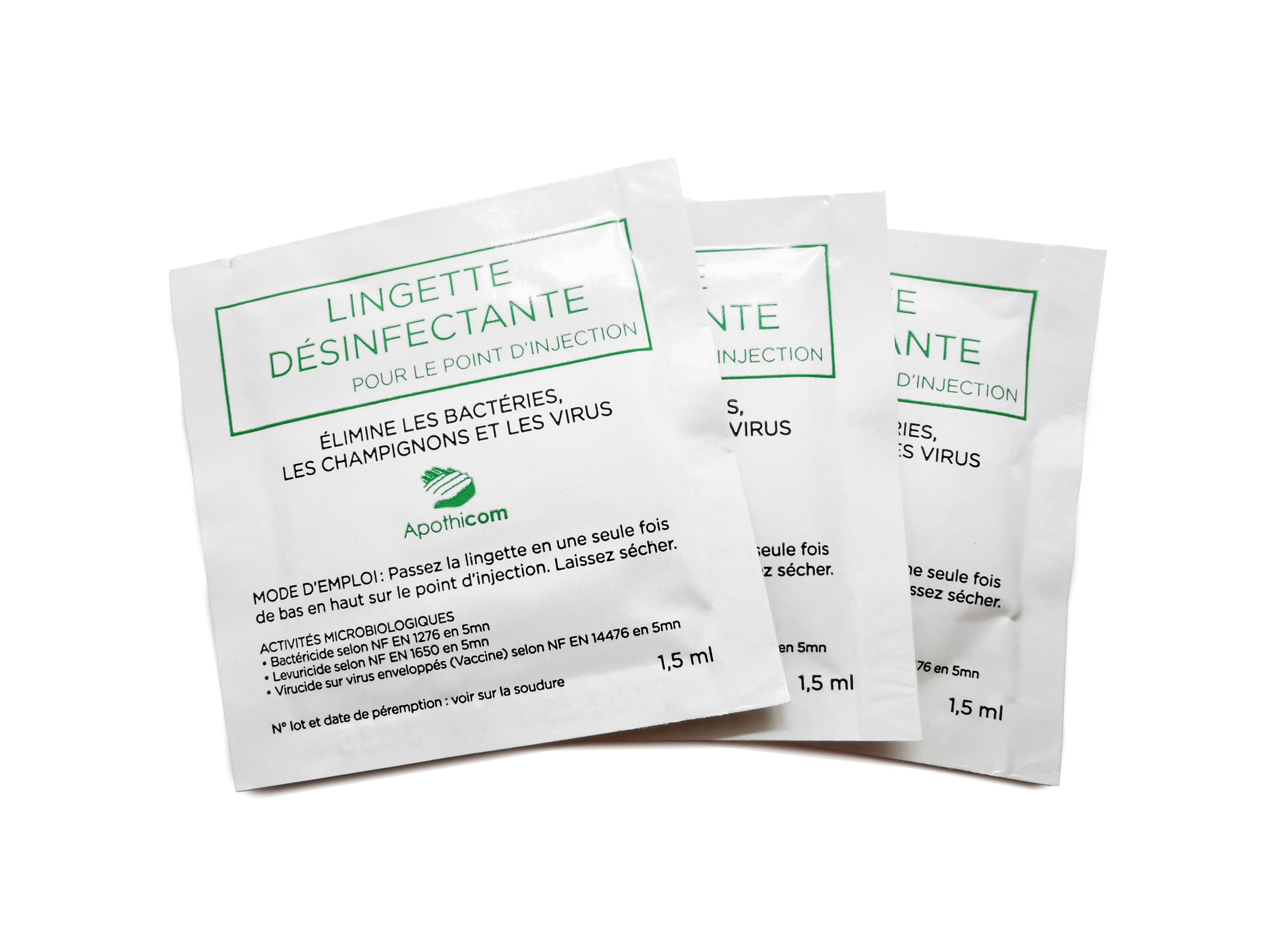 Lingettes désinfectantes point d'injection - Carton de 2000