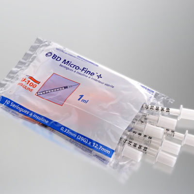 Seringues insuline 1mL 29G - BD Microfine+ Boîte de 500