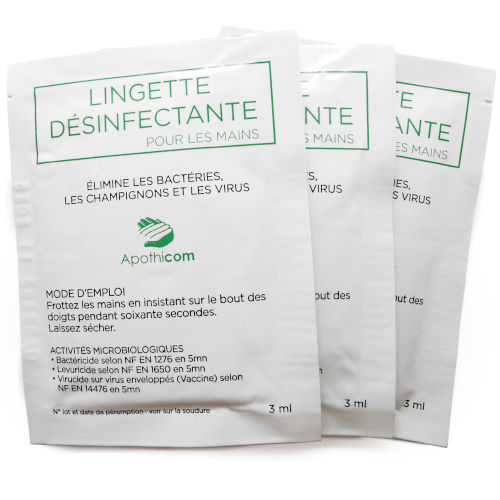 Lingettes désinfectantes pour les mains - Carton de 1000