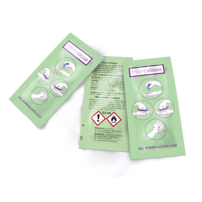 Monodoses de gel hydroalcoolique - Carton de 1000 sachets